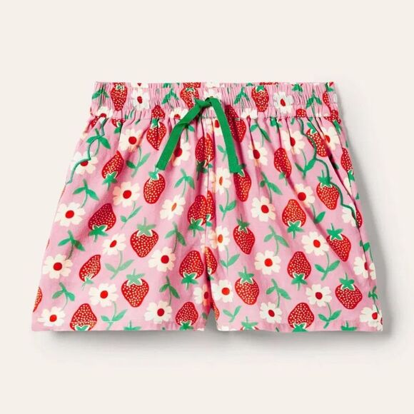 Mini Boden Girl's Woven Shorts in Pink Lemonade Strawberry | Size 4Y - Picture 1 of 7